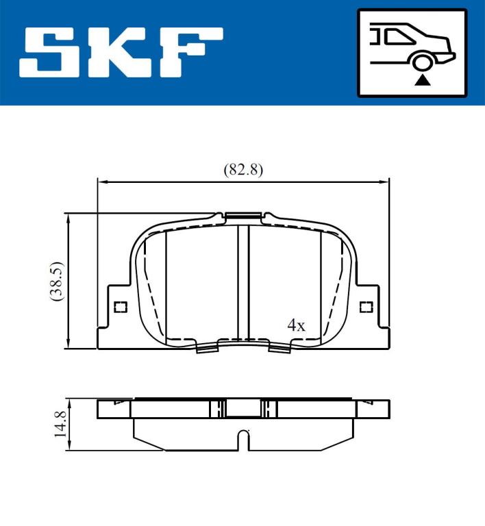 Jogo de 4 pastilhas de travão SKF ref. VKBP 90658